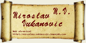 Miroslav Vukanović vizit kartica